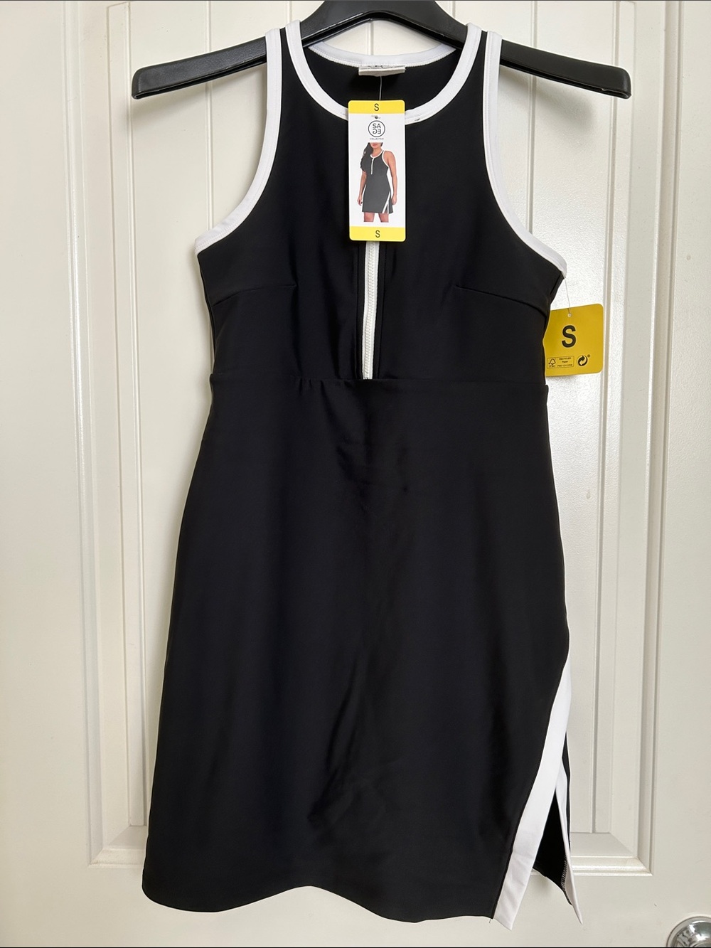 Women’s Black and White Sleeveless Sport Dress - Size S